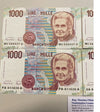 NL* Banconota BANCA ITALIA Lotto 4 PEZZI 1000 Lire MONTESSORI FDS