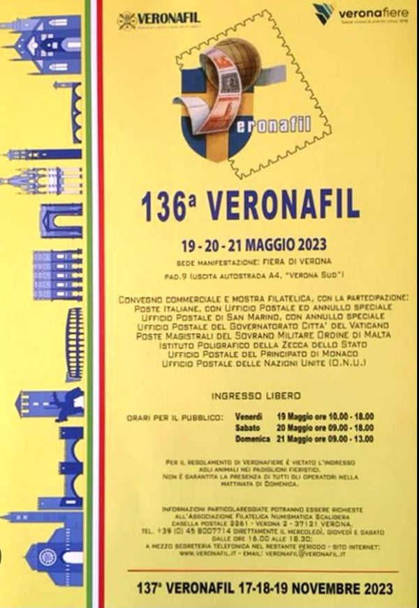 Mailing List 38 13/05 Vi aspetto Tutti 19-20 Maggio al VERONAFIL 2023 Stand 215 Fila E