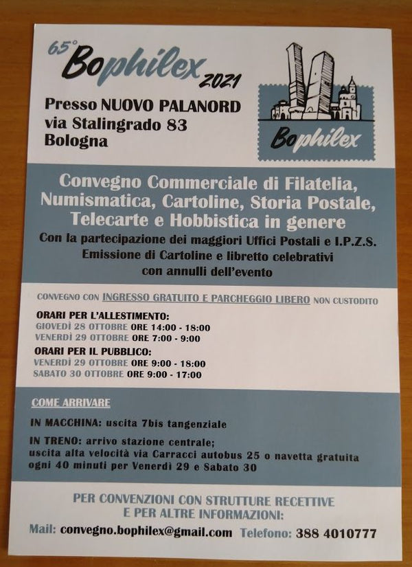 Mailing list 079 Vi aspetto tutti al 65° Convegno Numismatico BOPHILEX Bologna