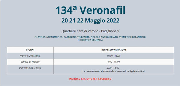 Mailing list 44 Vi aspettiamo tutti alla 144^ edizione VERONAFIL 2022