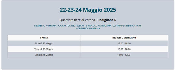 Mailing list 46 17-05 Vi aspetto tutti il 22-23-24 Maggio al Veronafil 2025