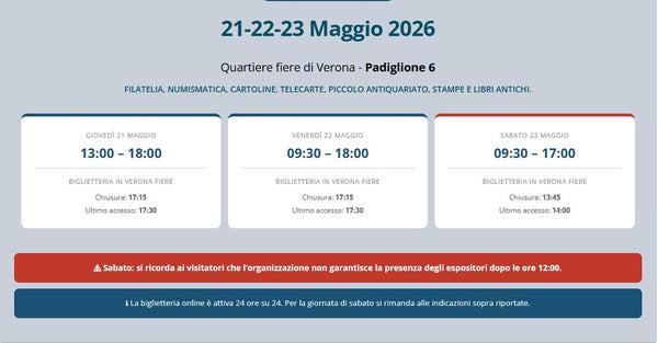 Mailing List 42 18-05 CI SIAMO!! Vi aspetto tutti al VERONAFIL 2026!