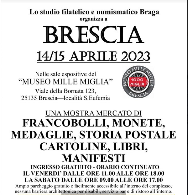 Mailing List 32 Vi aspetto tutti al Convegno Numismatico di Brescia Museo Mille Miglia