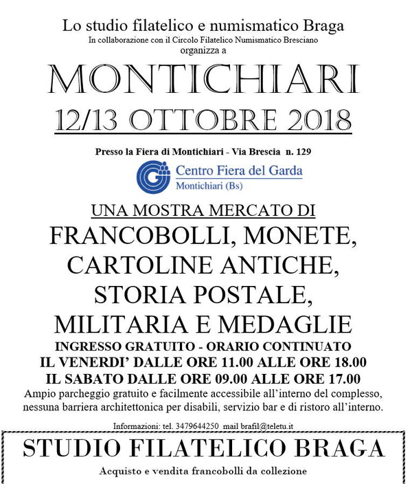 Convegno Numismatico a Montichiari 12/13 ottobre 2018 vi aspetto numerosi! | Numismatica Leonessa