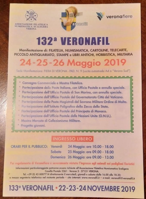 Fiera di Verona - Veronafil 2019 Vi aspetto tutti al mio Stand 202 Fila E | Numismatica Leonessa
