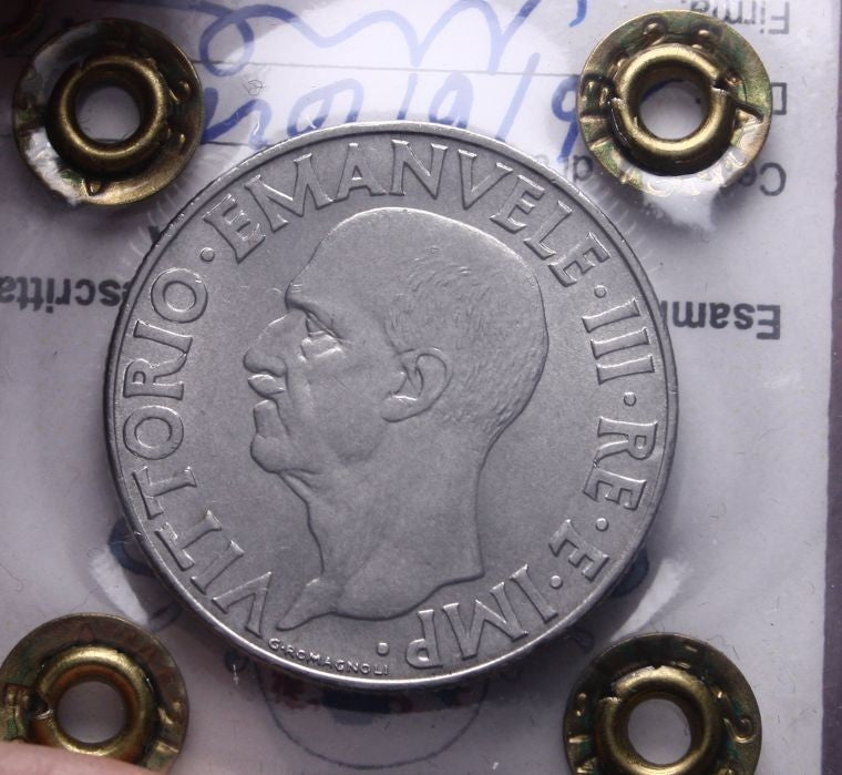 NL* VEIII Italia 1 LIRA  IMPERO 1943 XXI RARA QFDC/FDC Perizia Filisina Massimo*