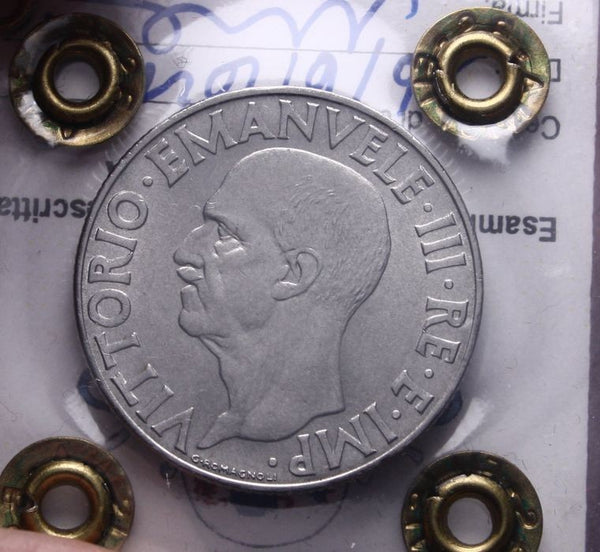 NL* VEIII Italia 1 LIRA  IMPERO 1943 XXI RARA QFDC/FDC Perizia Filisina Massimo*