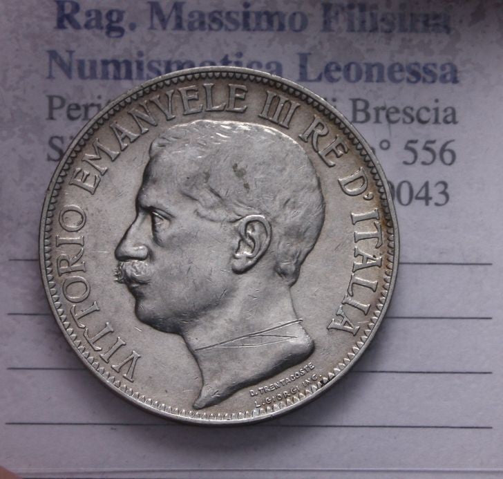 NL* VEIII RE D'ITALIA 2 Lire ARGENTO 1911 CINQUANTENARIO ottima conservazione *