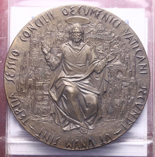 NL* ROME Vatican POPE PAUL VI Bronze Medal 1964 ECUMENICAL COUNCIL III SES FDC
