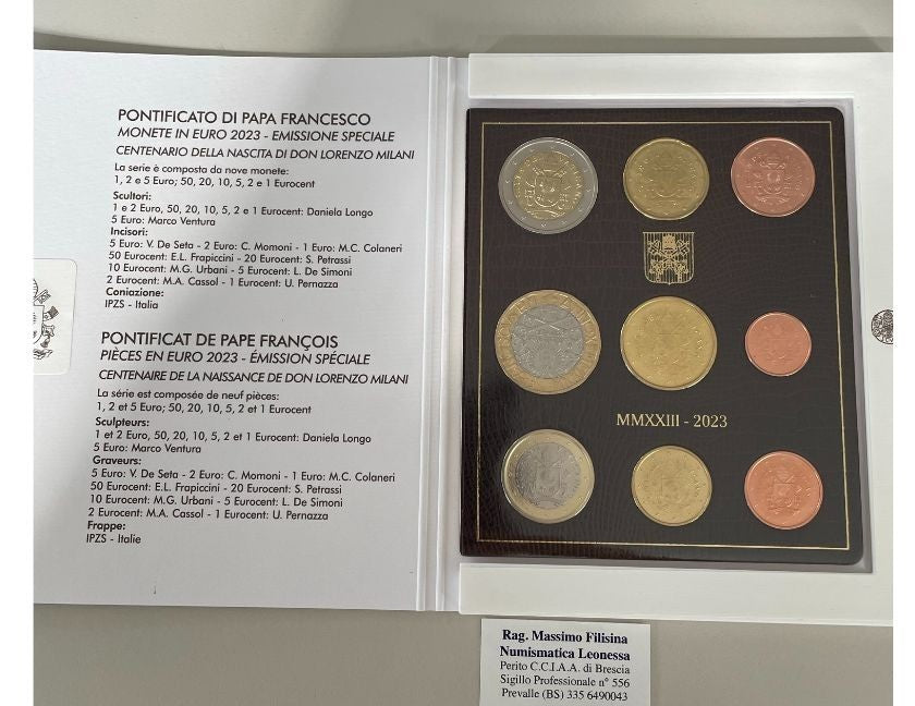 NL* VATICANO FRANCESCO Divisionale 2023 DON LORENZO MILANI 9 Valori FDC