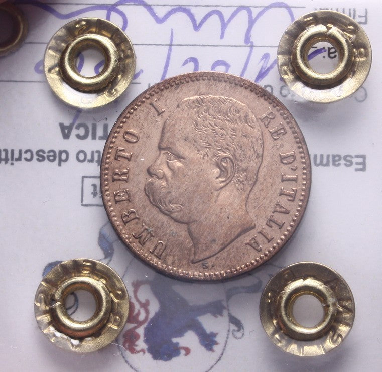 NL* UMBERTO I 2 CENTESIMI VALORE 1896 MOLTO RARO BB/SPL "LAVATO"Perizia Filisina