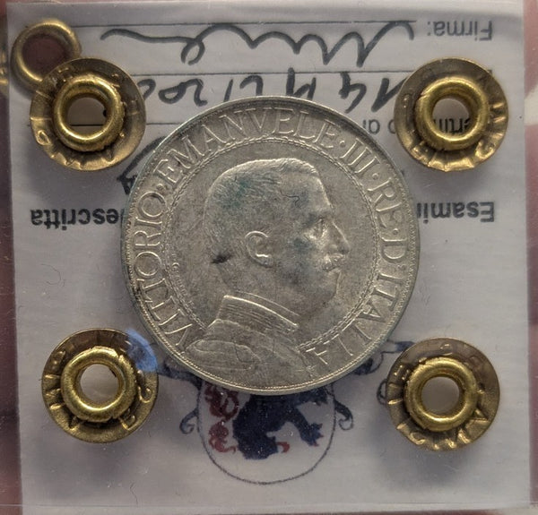 NL* VEIII Italia 1 LIRA AG. 1913 QUADRIGA VELOCE SPL+ Perizia Filisina Massimo *