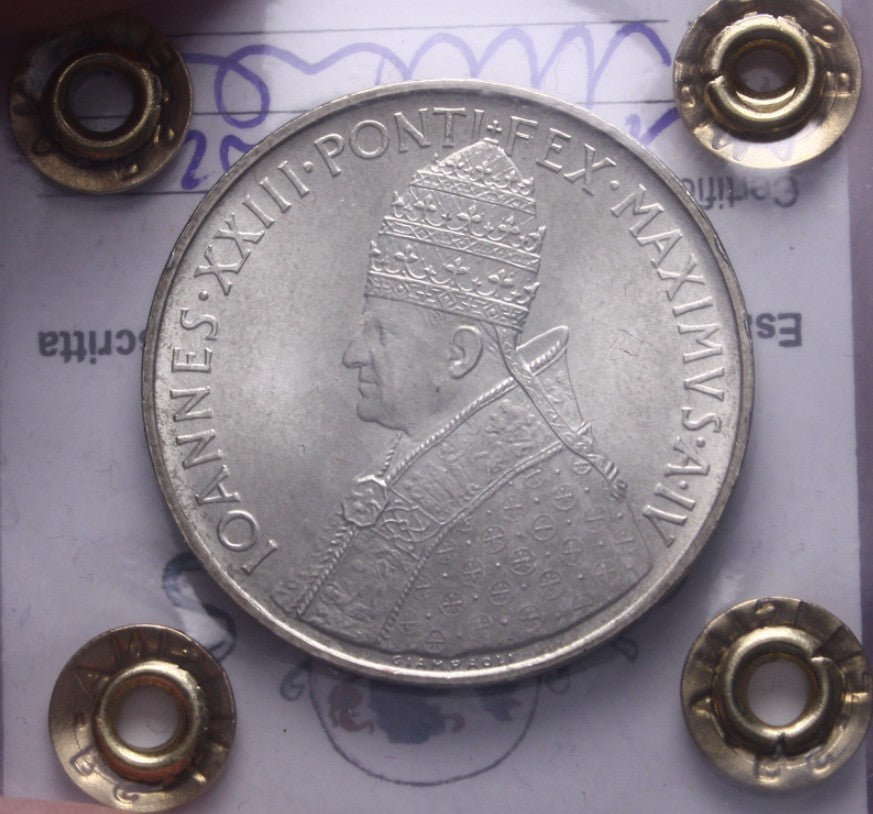 NL* Città del Vaticano GIOVANNI XXIII 500 Lire Argento 1962 FDC Perizia Filisina