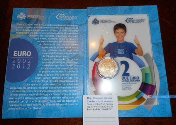 NL* Repubblica SAN MARINO 2 Euro 2012 NONA EDIZIONE DELL'EURO FDC set zecca