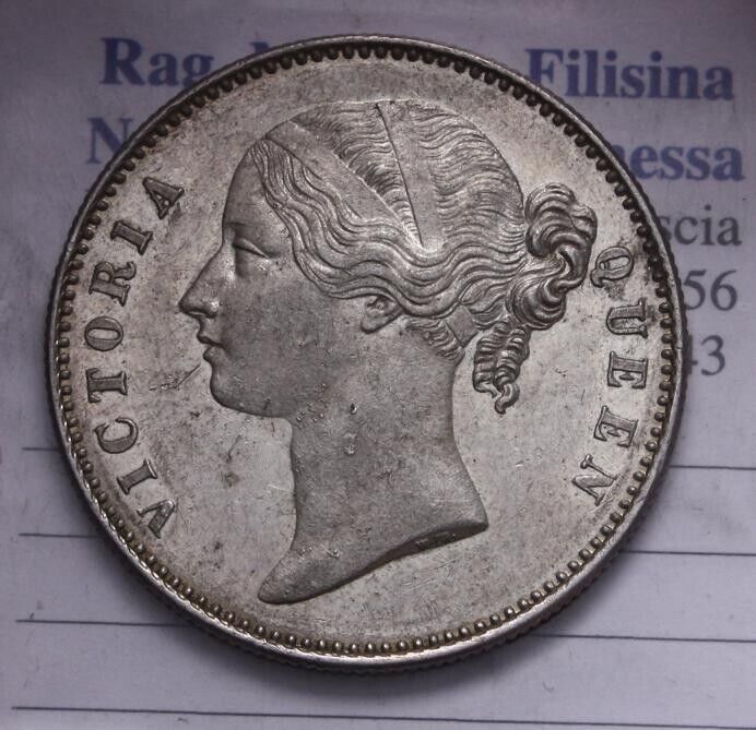 NL* INDIA QUEEN VICTORIA 1 RUPEE Silver Rupee 1840 TOP ABOUT UNCIRCULATED FDC