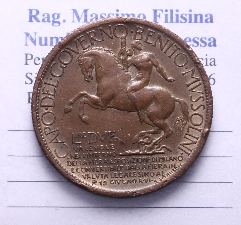 NL* VEIII BUONO 2 LIRE 1928 FIERA di MILANO come da foto