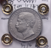 NL* VEIII 2 Lire ARGENTO 1911 CINQUANTENARIO QSPL colpetto Perizia Filisina