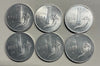 NL*Italia Repubblica 1 LIRA CORNUCOPIA 1956 lotto composto da 6 pezzi come foto