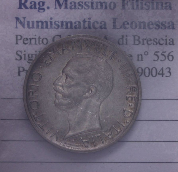 NL* VEIII ITALIA 5 LIRE ARGENTO AQUILOTTO 1929 ** 2 Rosette top super prezzo