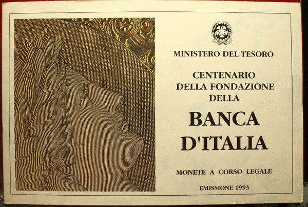 NL* ITALIA Trittico 500 + 200 + 100 LIRE Argento 1993 BANCA ITALIA FDC set ZECCA