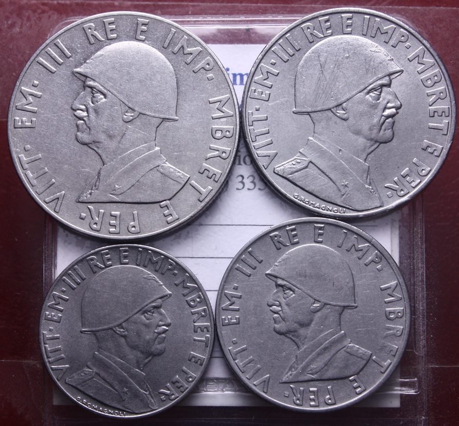 NL* VEIII ALBANIA Lotto 4 pezzi 2 LEK 1 LEK 1939 0,20 LEK 1940 0,50 LEK 1941