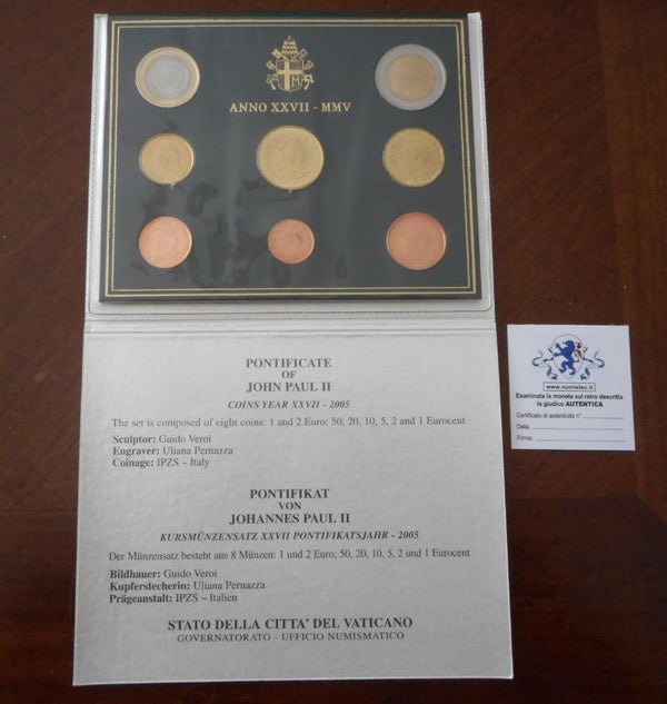 NL* CITTA'  Vaticano Papa GIOVANNI PAOLO II 2005 Divisionale 8 Valori FDC set