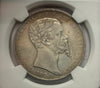 NL* Sardegna Savoia VEII Scudo 5 Lire Argento 1850 Genova RARO Slab NGC AU 55