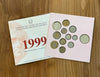 NL* ITALIA Divisionale 1999 ALFIERI 12 VALORI con 500 e 1000 LIRE Ag FDC NO AST