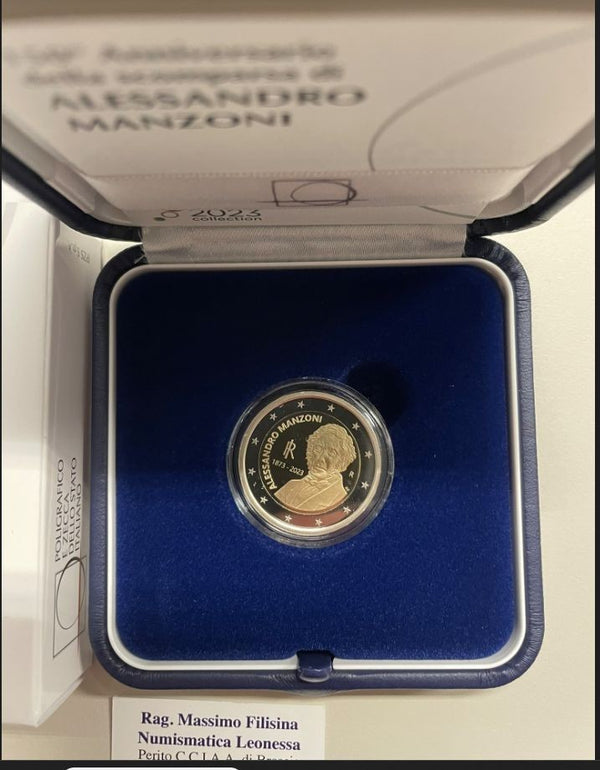 NL* ITALIA Repubblica 2 EURO 2023 ALESSANDRO MANZONI Proof set zecca