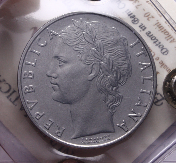NL* Italia Repubblica 100 LIRE MINERVA 1967 qFDC/FDC Perizia Esposito Marco