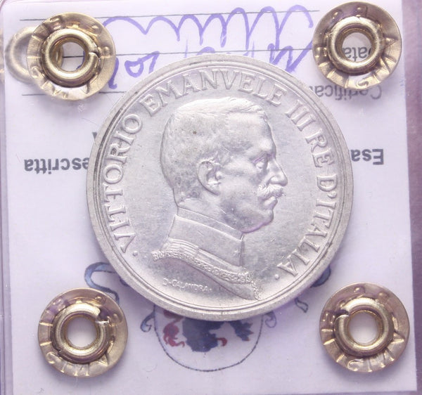 NL* VEIII Italia 2 LIRE ARGENTO 1916 QUADRIGA BRIOSA QFDC/FDC Perizia Filisina