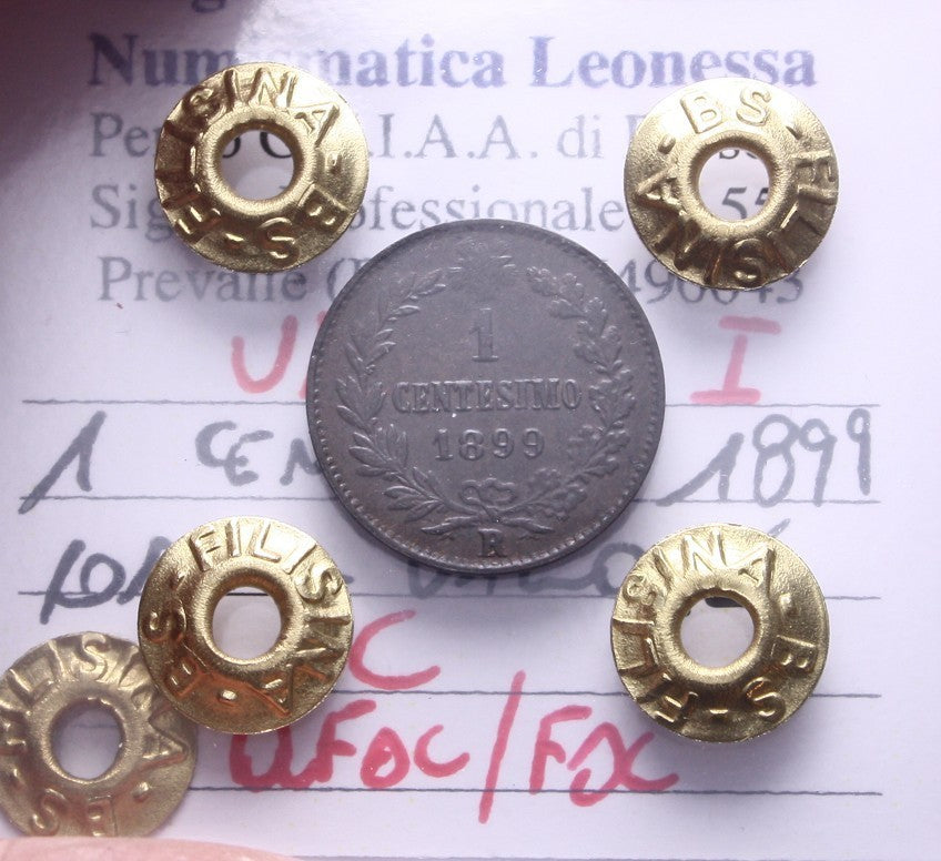 NL* UMBERTO I 1 CENTESIMO 1899 ROMA VALORE QFDC/FDC Perizia Filisina Massimo