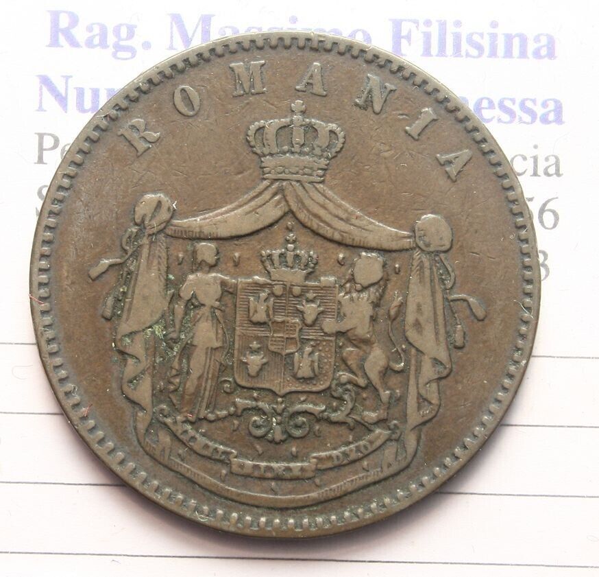 NL* ROMANIA KING CAROL I 10 BANI Copper 1867 WATT &amp; CO.