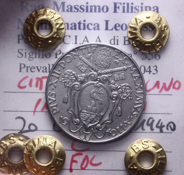 NL* CITTA' DEL VATICANO PIO XII 20 CENTESIMI 1940 FDC Perizia Filisina Massimo