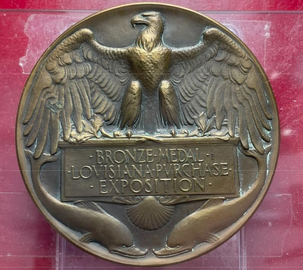 NL* USA 1904 Medaglia Bronzo LOUISIANA EXPO Commerciale St. LOUIS FAIR RARA