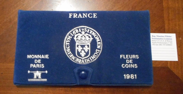 NL* FRANCIA FRANCE Monnaie de Paris Coffret Divisionale 1981 con 10 Franchi ag
