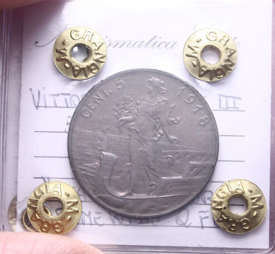 NL*VEIII Italia 5 CENTESIMI PRORA 1918 QFDC RAME ROSSO Perizia NUMISMATICA ELITE