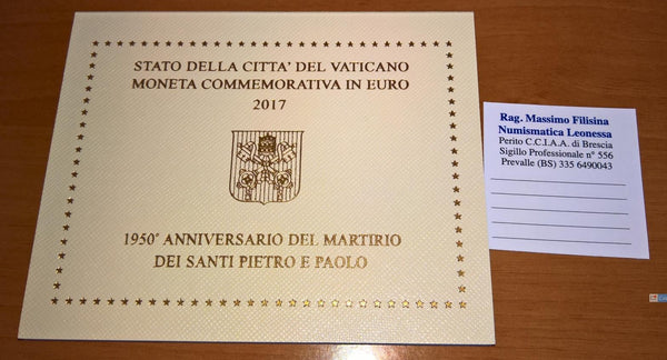 NL* CITTA' DEL VATICANO FRANCESCO 2 Euro 2017 MARTIRIO SANTI PIETRO E PAOLO FDC