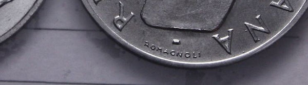 NL*Italia Repubblica 5 LIRE DELFINO 1954 VARIANTE FIRMA DISTANTE FDC da ROTOLINO
