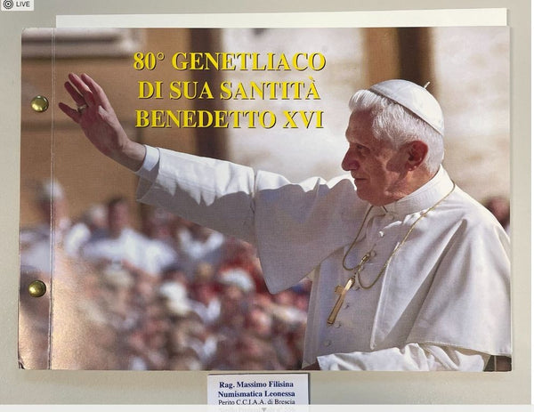 NL* VATICANO BENEDETTO XVI 2 Euro 2007 80° GENETLIACO FDC in FOLDER Filatelico