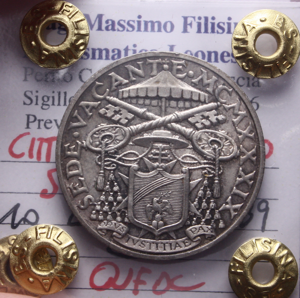 NL* CITTA' del VATICANO SEDE VACANTE 10 Lire Argento 1939 QFDC Perizia Filisina