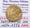 NL*VENICE Doge FRANCESCO VENIER 1554-1556 RARE AU ZECCHINO BB Filisina Certificate