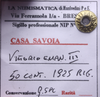 NL* VEIII Italia 50 CENTESIMI LEONI 1925 CONTORNO RIGATO qSPL Perizia Manfredini