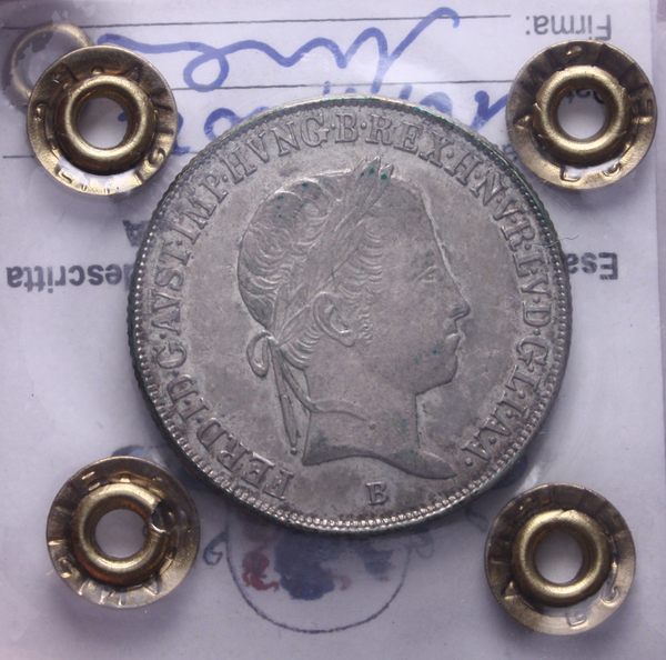 NL*AUSTRIA FERDINANDO I 20 KREUZER ARGENTO 1848 B.KREMNITZ SPL+ Perizia Filisina