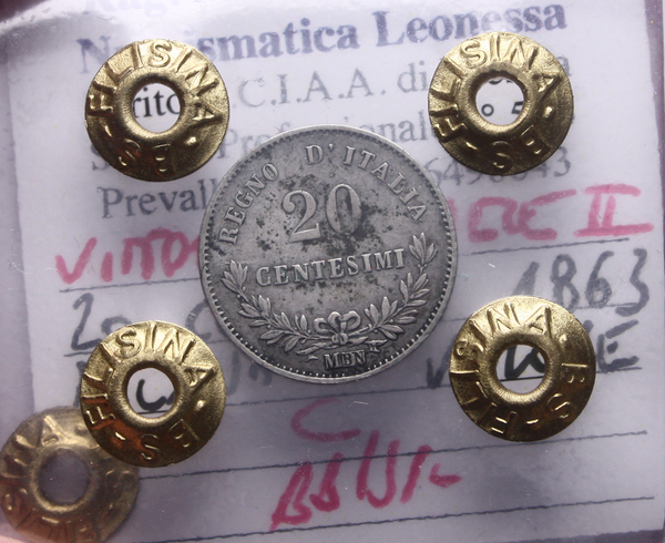 NL* VEII 20 CENTESIMI ARGENTO 1863 MILANO BB/SPL Perizia Filisina Massimo