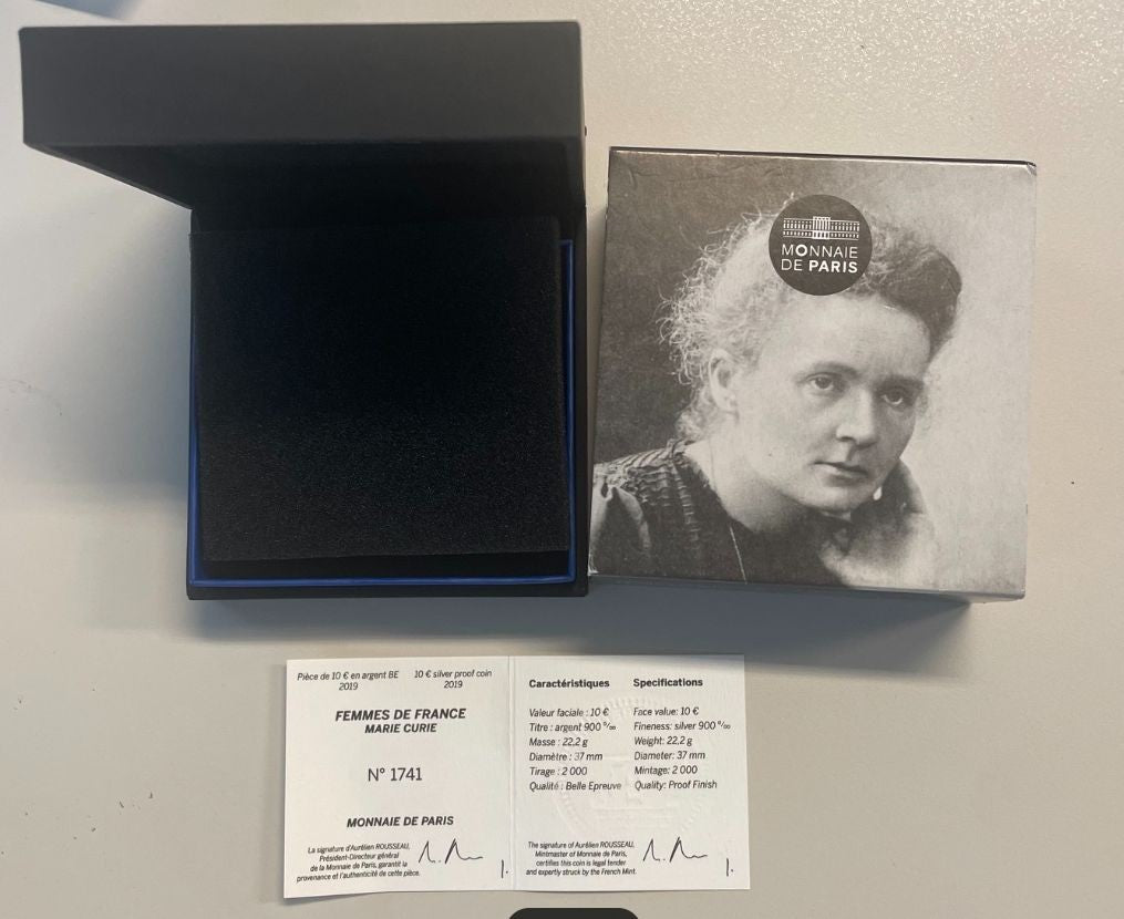 NL* FRANCIA MDP 10 EURO ARGENTO 2019 MARIE CURIE Proof set zecca 2000 PEZZI