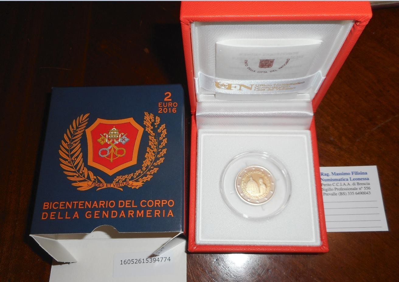 NL* VATICANO 2 EURO 2016 BICENTENARIO CORPO DELLA GENDARMERIA Proof set zecca