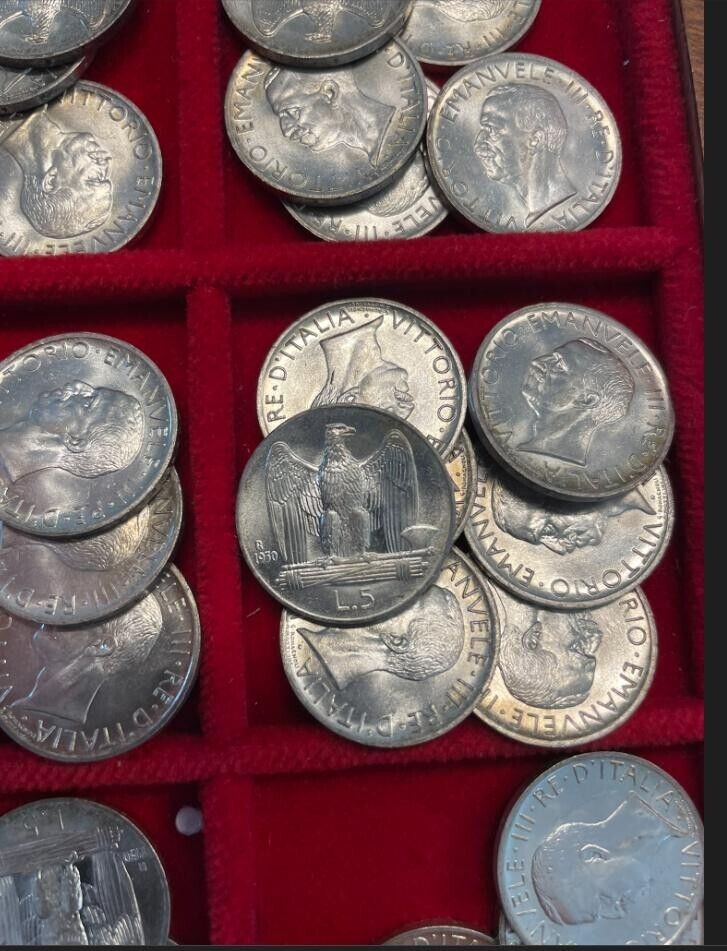 NL* VEIII 5 LIRE Silver AQUILOTTO 1930 UNCIRCULATED ABSOLUTE from Roll