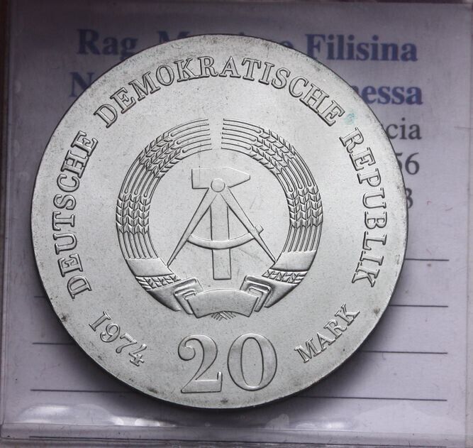 NL* D.D.R.  EST GERMANY 20 DM SILVER 1974 EMANUEL KANT FDC - Unc