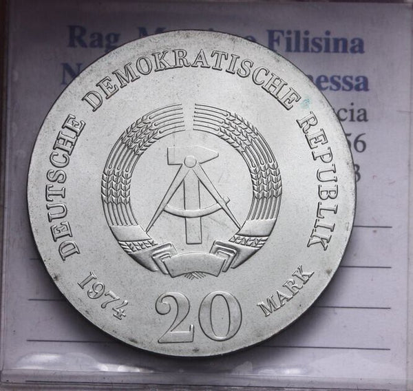 EN* G.D.R. EAST GERMANY 20 DM SILVER 1974 EMANUEL KANT FDC - Unc